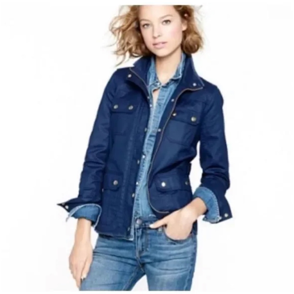 Navy blue J.crew boyfriend field utility jacket /med/